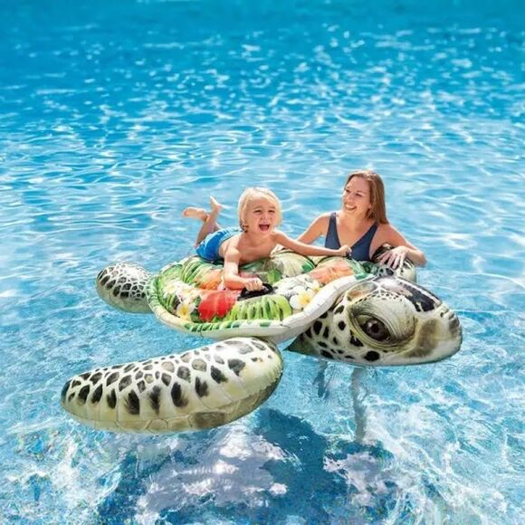 🐢 INTEX XL Realistic Sea Turtle Ride-On Pool Float - Picture 5 of 7
